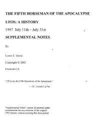 SN—UFOs: A History 1947: July 11—July 31