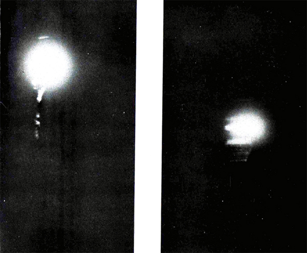 Two of the photographs taken by Bob Campbell near Sherman, Texas on 2 August 1965