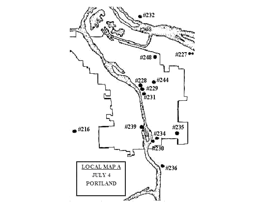 Map/insets map of distribution of 678 sighting reports from July 3-July 30, 1947