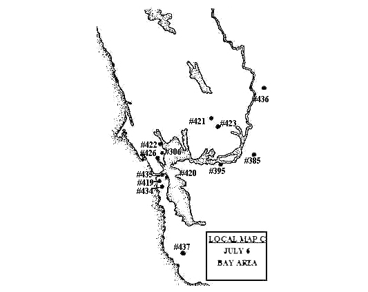 Map/insets map of distribution of 678 sighting reports from July 3-July 30, 1947