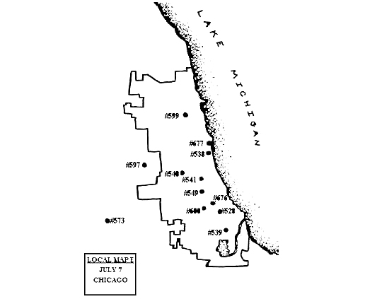 Map/insets map of distribution of 678 sighting reports from July 3-July 30, 1947