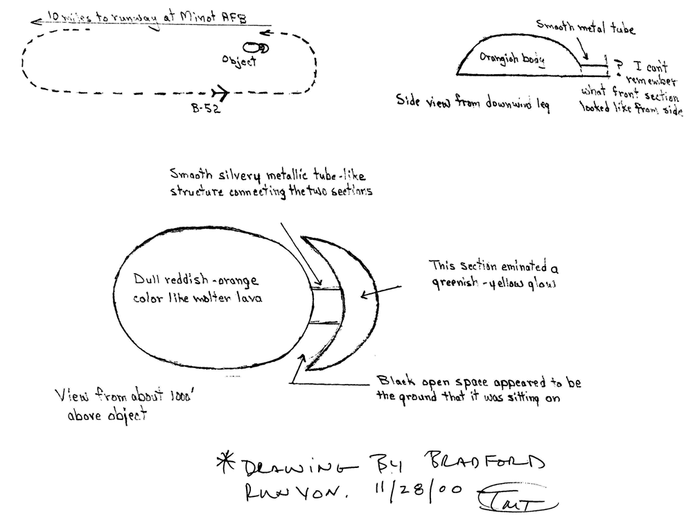 UFO drawing by Bradford Runyon, 11/28/2000